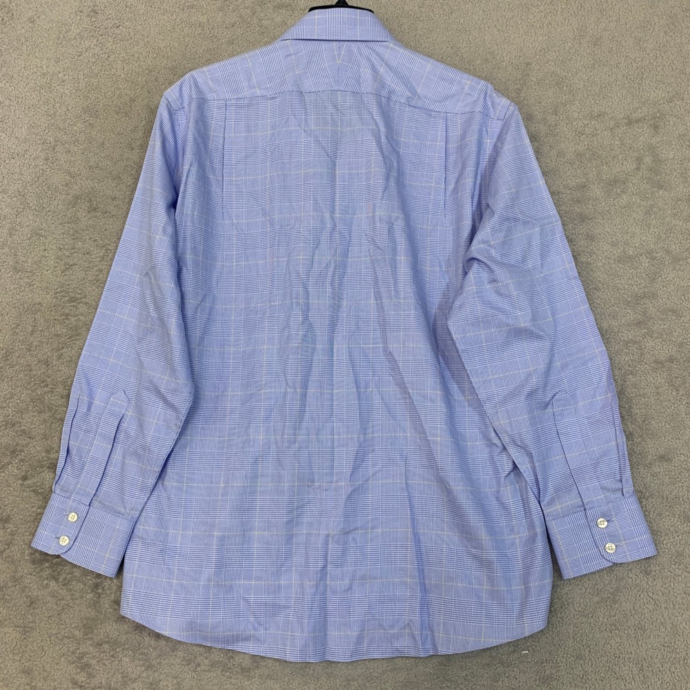 NWOT Charles Tyrwhitt Men's 16.5 Blue Cotton Plaid Slim Fit Dress Shirt - Picture 3 of 10